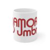 Mugs 11 oz ceramic with amor umbrella logo