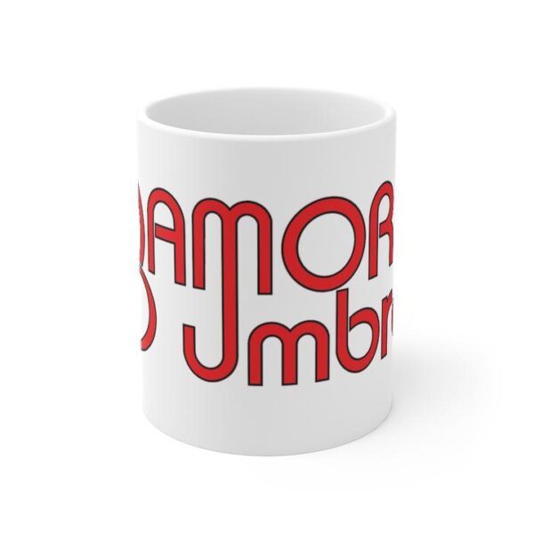 Mugs 11 oz ceramic with amor umbrella logo