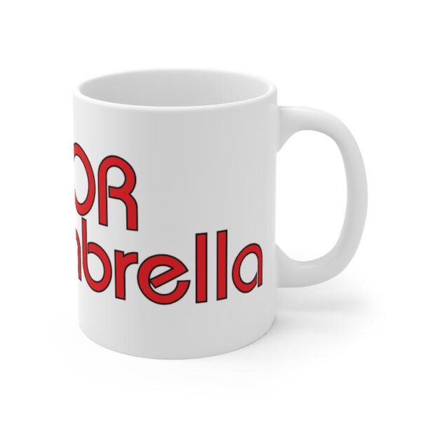 Mugs 11 oz ceramic with amor umbrella logo