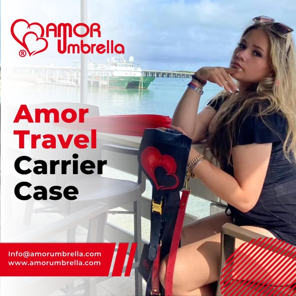 travel carrier bag AMOR Black & Red Leather Travel Carrier Case TM