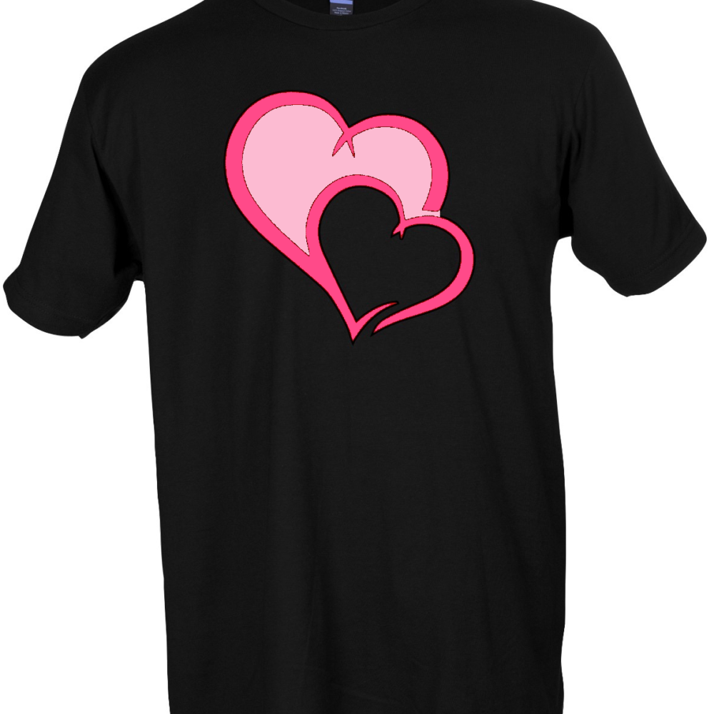 T-shirt Black with Double Hearts