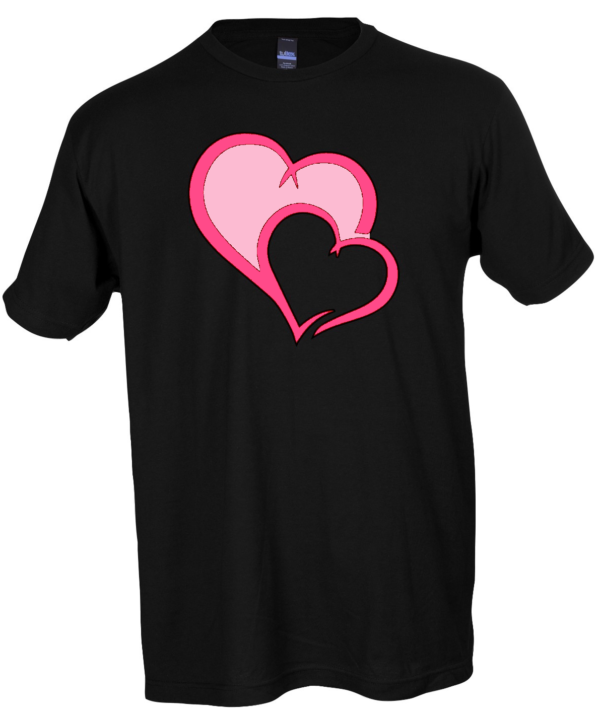 T-shirt Black with Double Hearts