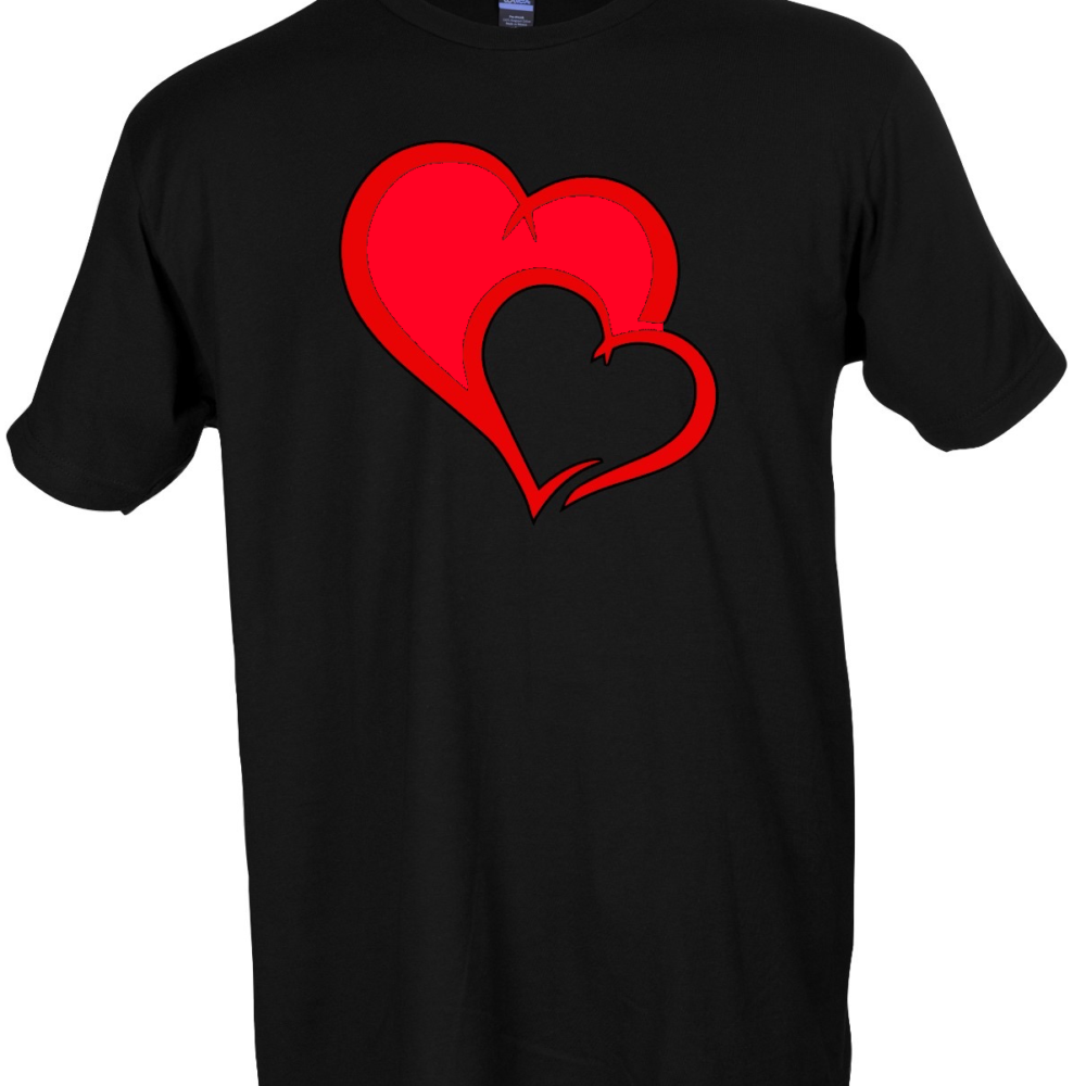 Cute Graphic Heart T-Shirt for Couples & Friends
