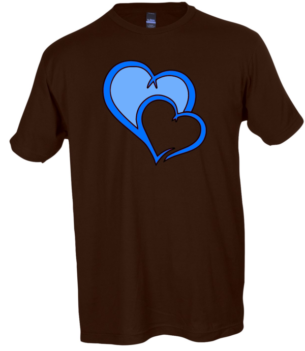 tshirt HEARTS T-shirt Brown with Double Hearts