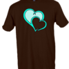T-shirt Brown with Double Hearts