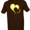 T-shirt Brown with Double Hearts