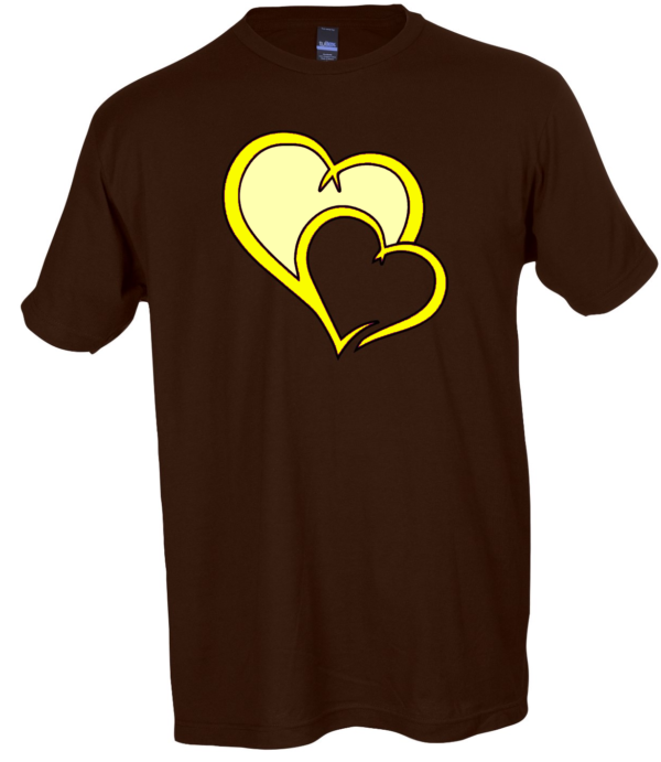 t-shirt HEARTS T-shirt Brown with Double Hearts