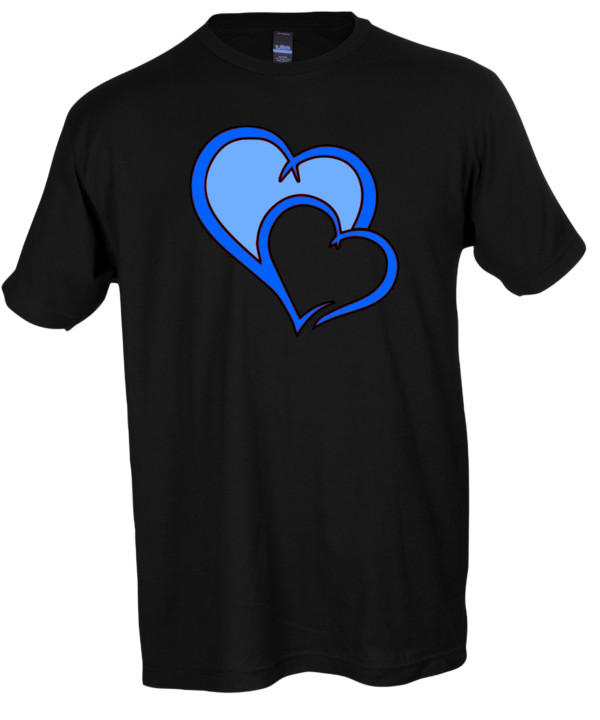 T-shirt Black with Double Hearts