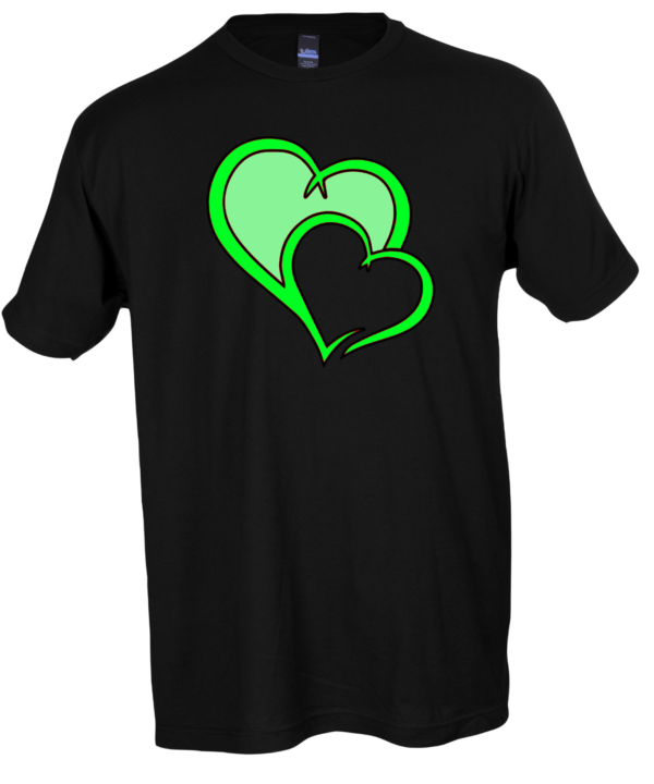 T-shirt Black with Double Hearts