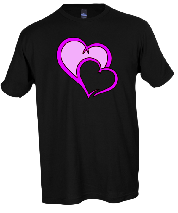T-shirt Black with Double Hearts