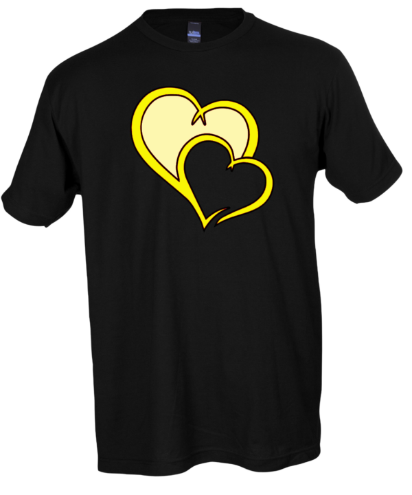 T-shirt Black with Double Hearts