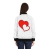 Women's Bomber Jacket with Double Heart Design