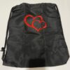 Drawstring Bag and Face Mask Bundle with Matching Embroidered Double Hearts design