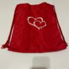 Drawstring Bag with Embroidered Double Hearts design