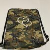 Drawstring Bag with Embroidered Double Hearts design