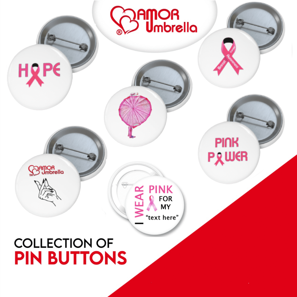 Pin Buttons Collection for Breast Cancer Awareness
