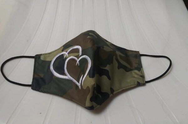 camo facemask open Embroidered Face Mask