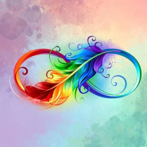 Infinity Feather Rainbow