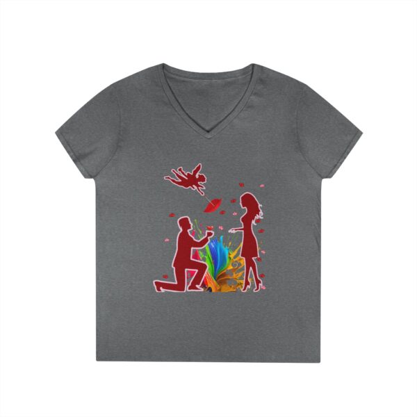 Romantic Proposal V-Neck T-Shirt – mag #11 "Will You" Design
