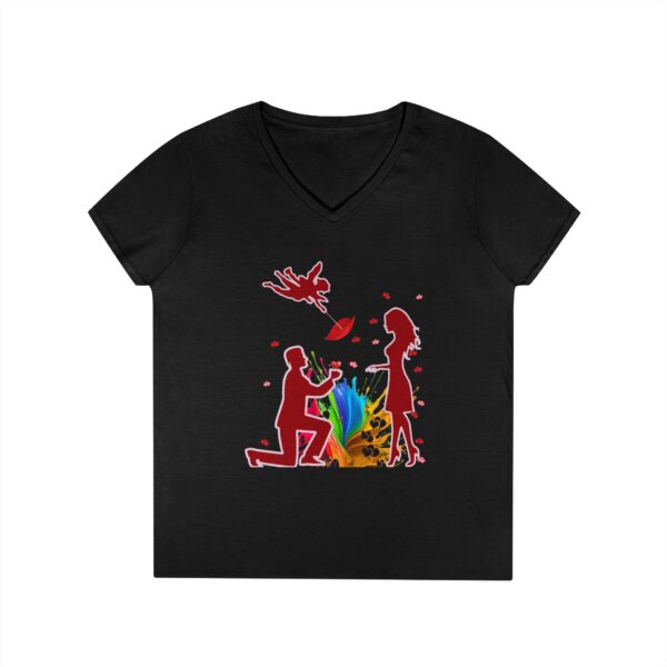 Romantic Proposal V-Neck T-Shirt – mag #11 "Will You" Design