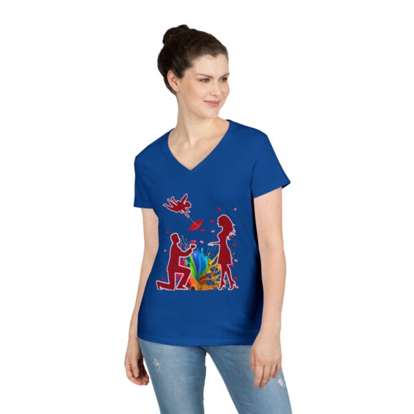 Romantic Proposal V-Neck T-Shirt – mag #11 "Will You" Design