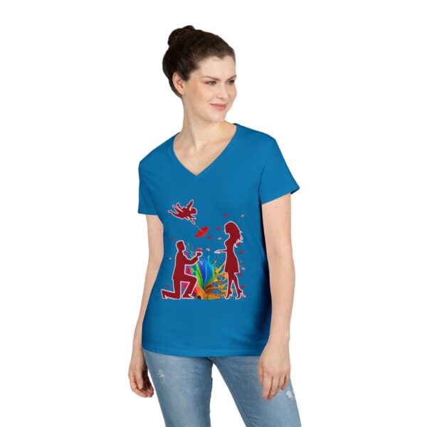 Romantic Proposal V-Neck T-Shirt – mag #11 "Will You" Design