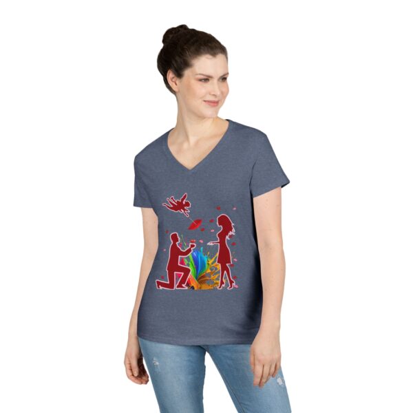 Romantic Proposal V-Neck T-Shirt – mag #11 "Will You" Design