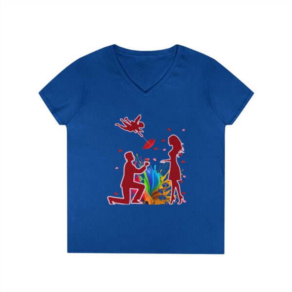 Romantic Proposal V-Neck T-Shirt – mag #11 "Will You" Design