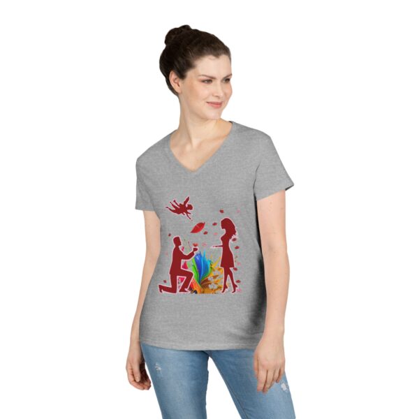 Romantic Proposal V-Neck T-Shirt – mag #11 "Will You" Design
