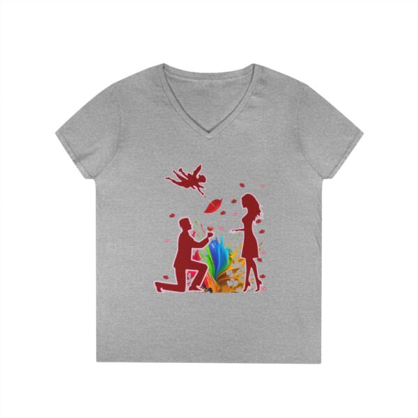 Romantic Proposal V-Neck T-Shirt – mag #11 "Will You" Design