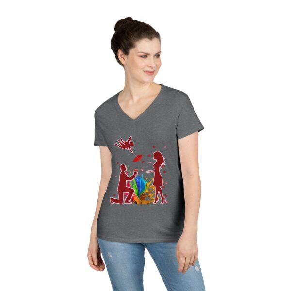 Romantic Proposal V-Neck T-Shirt – mag #11 "Will You" Design