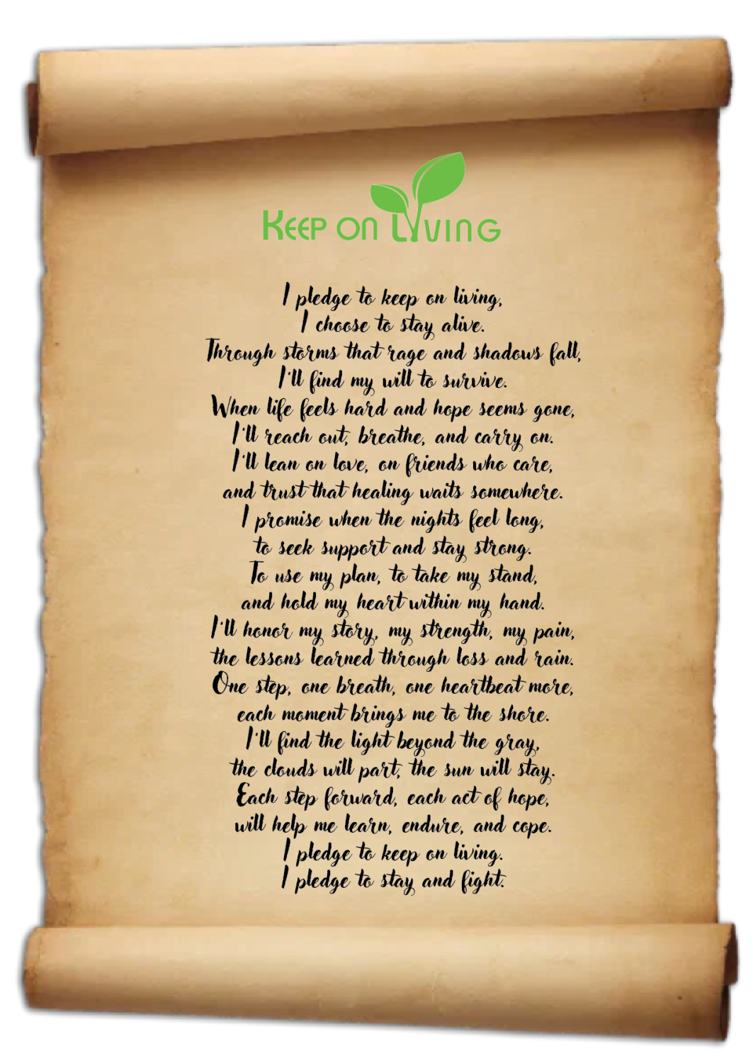 Keep On Living campaign pledge